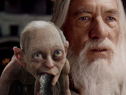 Here's Gandalf in The Lord of the Rings: Gollum